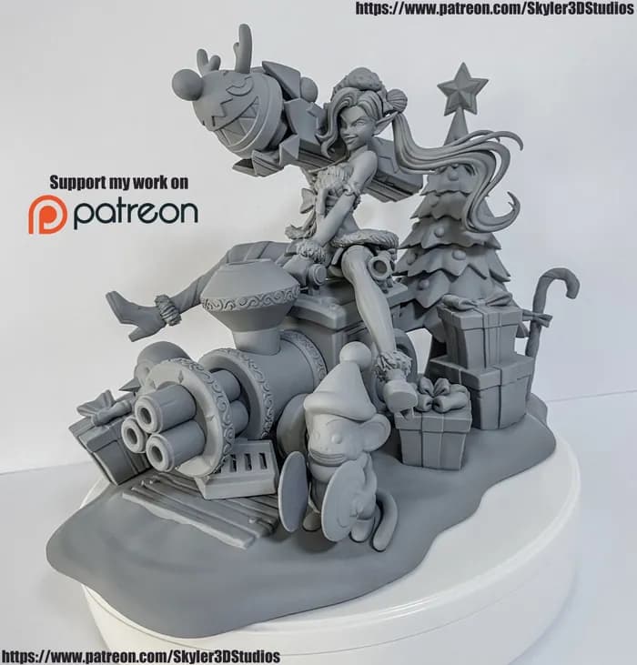 STL - league of legends jinx the ambitious elf skin 3d print model