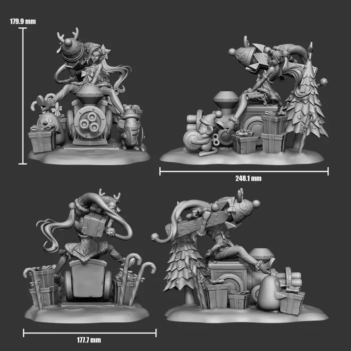 STL - league of legends jinx the ambitious elf skin 3d print model render 4