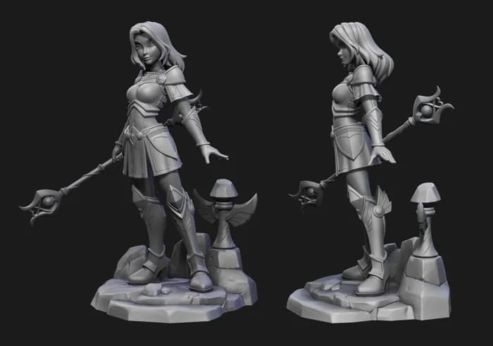 STL - league of legends lux classic skin render 2