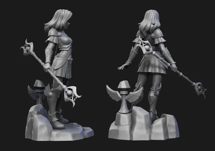 STL - league of legends lux classic skin render 3
