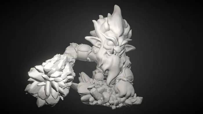 STL - league of legends trundle chibi champion stl render 1