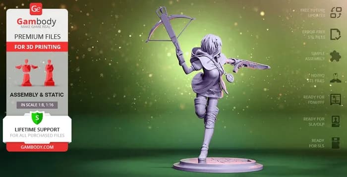STL - linkle 3d printing figurine assembly render 3