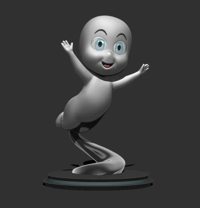 STL - little big head casper the friendly ghost render 1