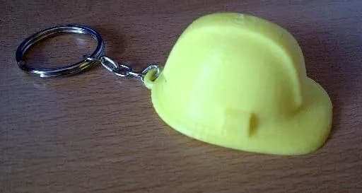 STL - yellow construction helmet keychain