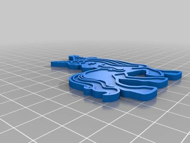 STL - Llavero de Unicornio con Gorro de Fiesta render 3