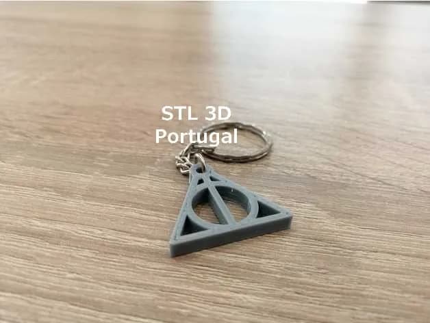 STL - Llavero Símbolo Reliquias de la Muerte Harry Potter render 1
