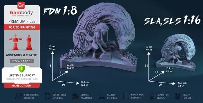 STL - lol kindred v2 gambody big 20 parts render 4