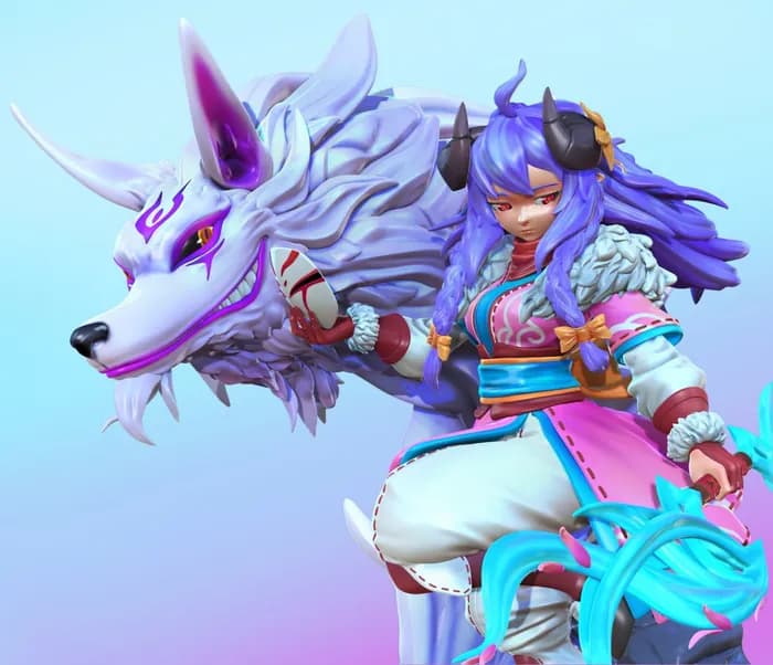 STL - lol sprite blossom kindred 3d figure render 1