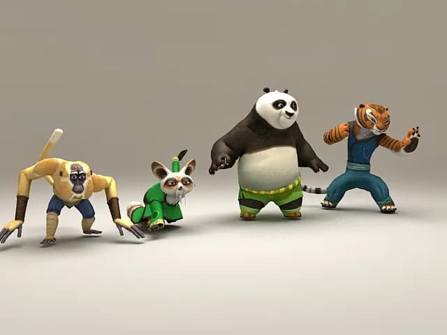 STL - Los Cinco Furiosos de Kung Fu Panda render 1