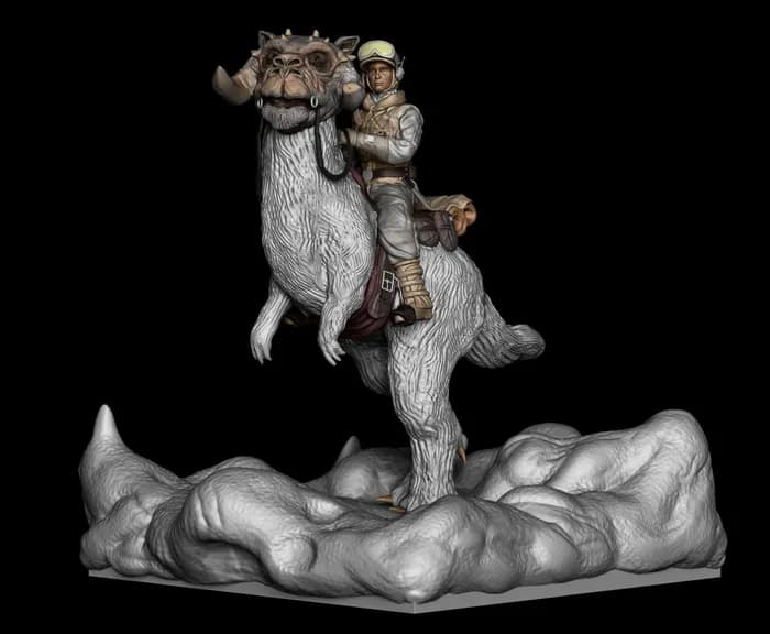 STL - luke riding the taum taum 3d print model render 1