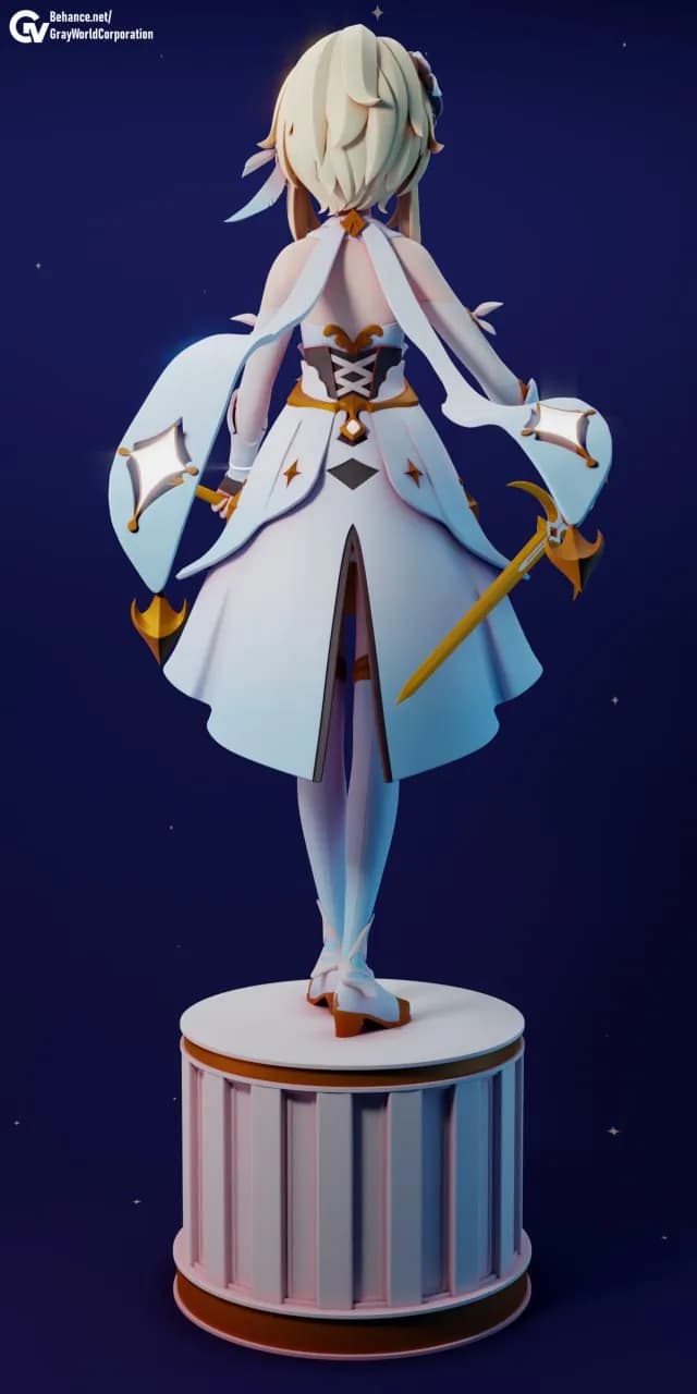 STL - lumine stand fanart genshin impact render 2