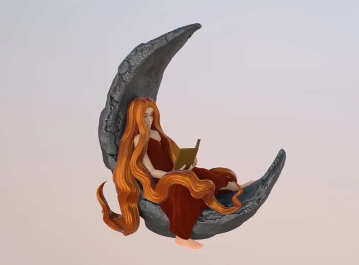 STL - Luna Mística render 3