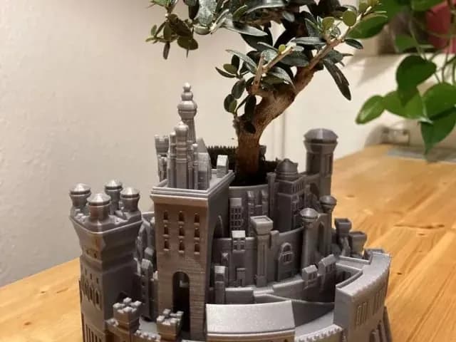 STL - Maceta Castillo de Juego de Tronos render 1