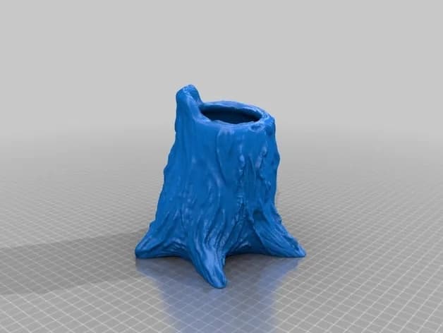STL - Macetas con forma de tocón de árbol render 3