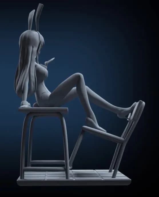 STL - Mai Sakurajima figura estilo conejita render 3