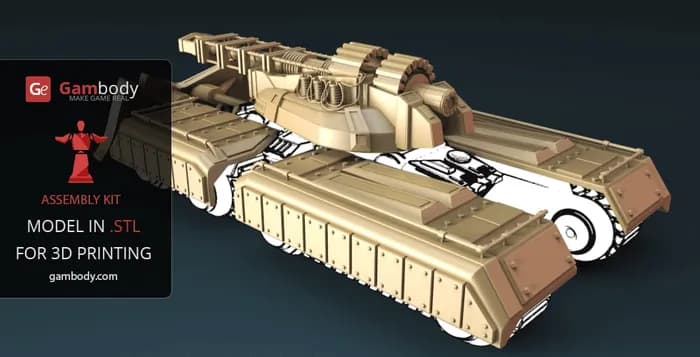 STL - mammoth tank accessories set2 gambody render 3
