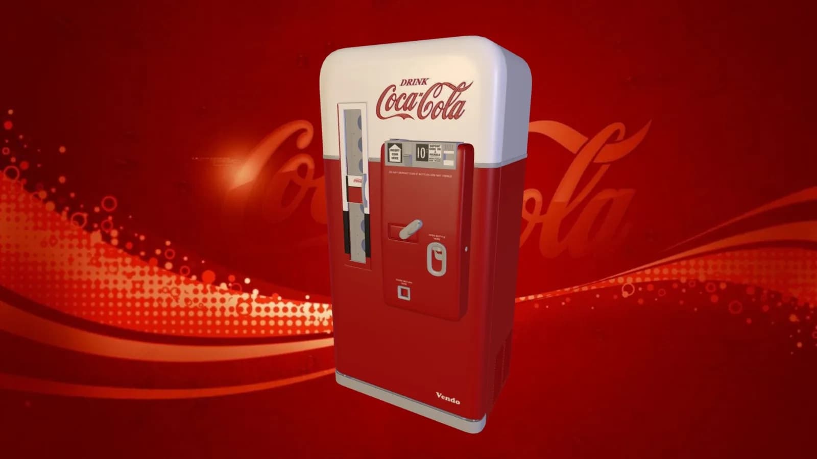 STL - Máquina expendedora Coca Cola retro render 2