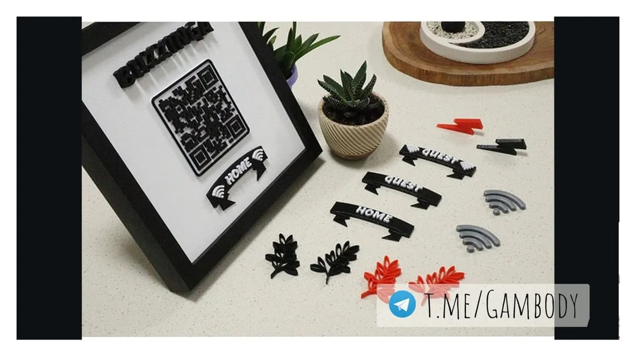 STL - Customizable WiFi Password Picture Frame