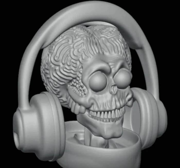 martian sculpture headphones holder @print3dworld