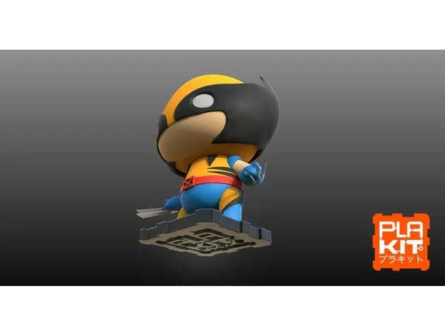 STL - marvel classics wolverine double pack render 2