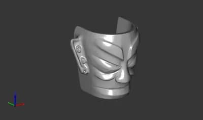 STL - Máscara de bronce de Sanxingdui render 2