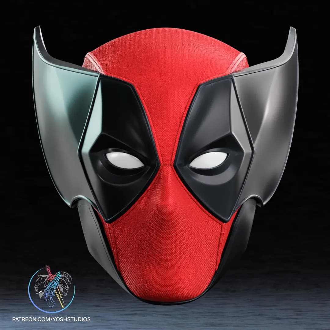 STL - Máscaras de Deadpool Estilo Wolverine render 2