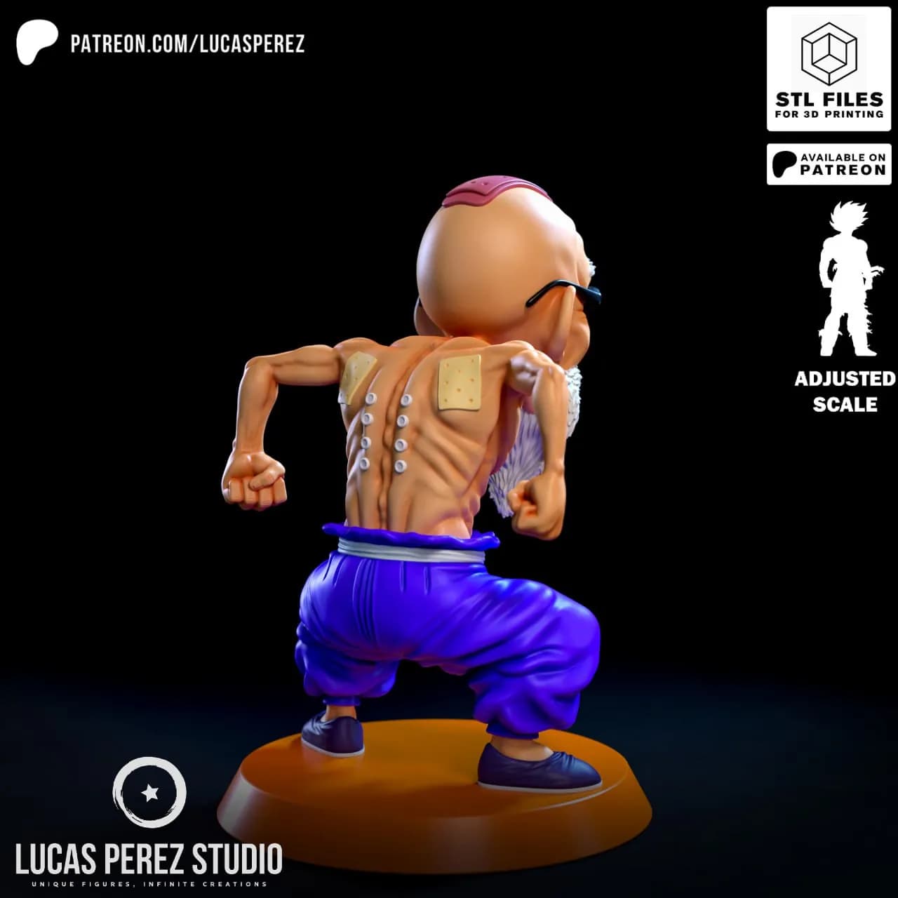 STL - Master Roshi figura musculosa render 3