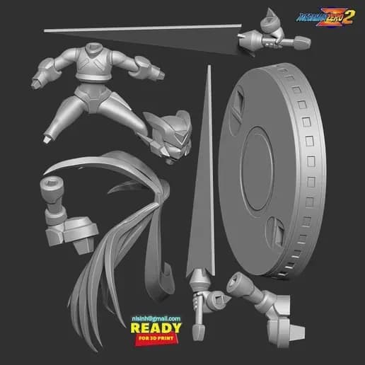 STL - mega man zero render 3