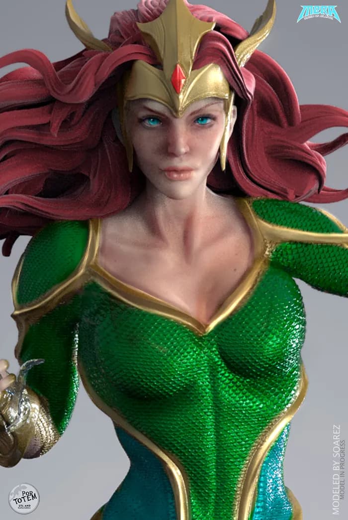 STL - Mera Reina de Atlantis render 3
