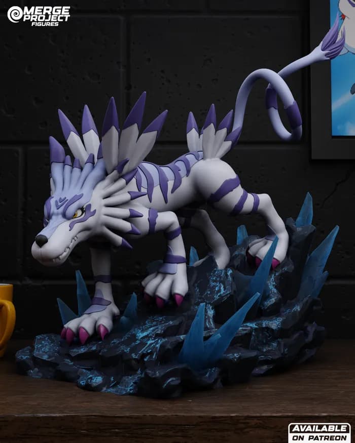 STL - merge project figures digimon garurumon render 2