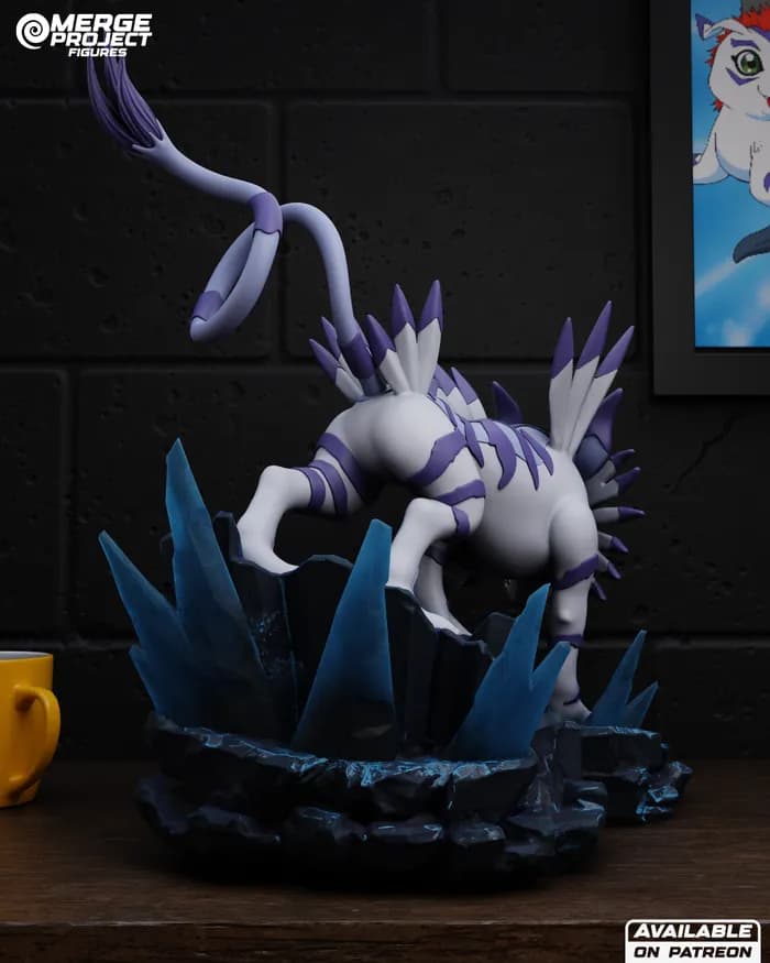 STL - merge project figures digimon garurumon render 4