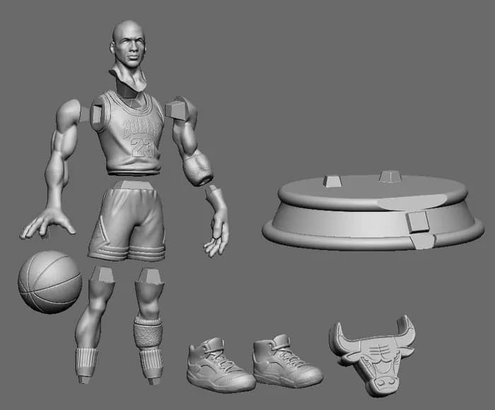 STL - michael jordan 3d print render 3
