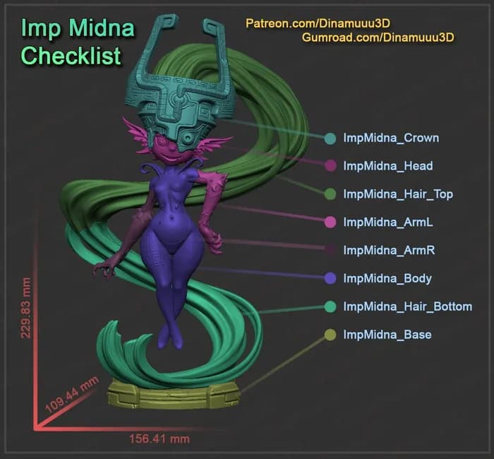 STL - Midna del juego The Legend of Zelda: Twilight Princess render 3
