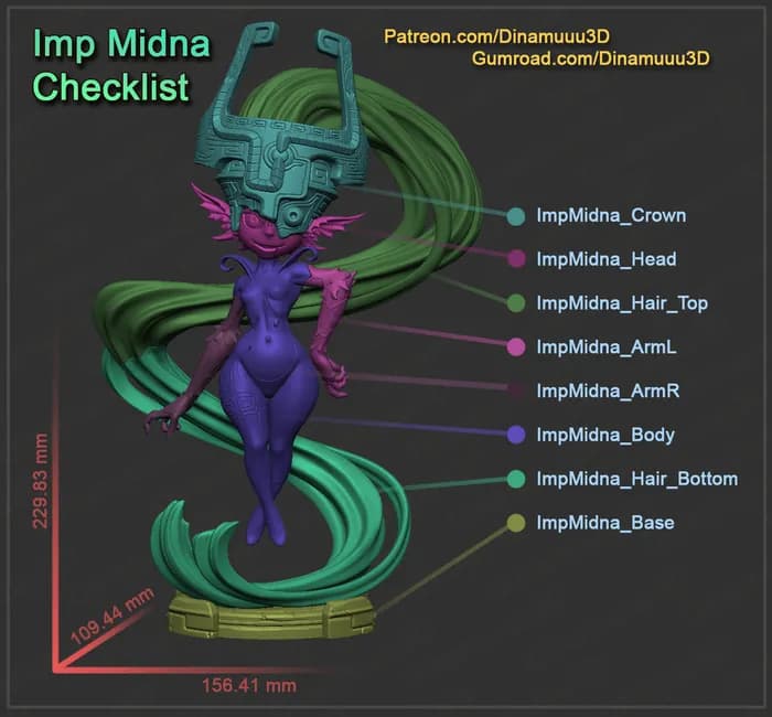 STL - Midna del juego The Legend of Zelda: Twilight Princess render 4