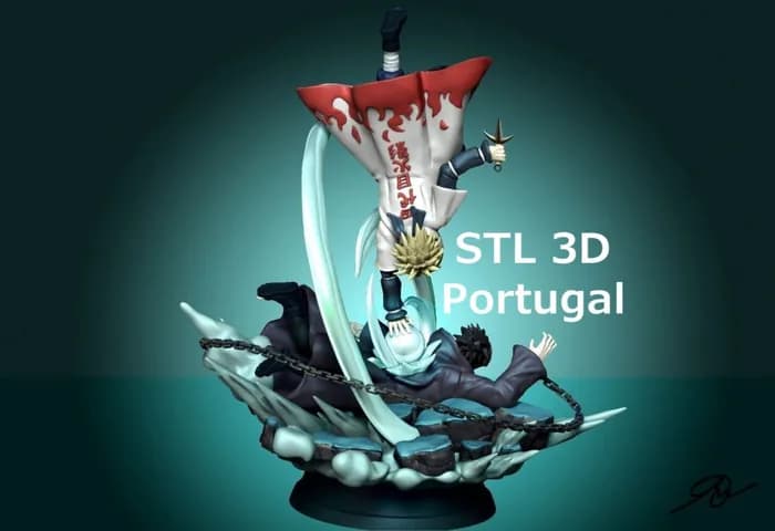 STL - minato vs obito naruto stl 3d portugal render 1