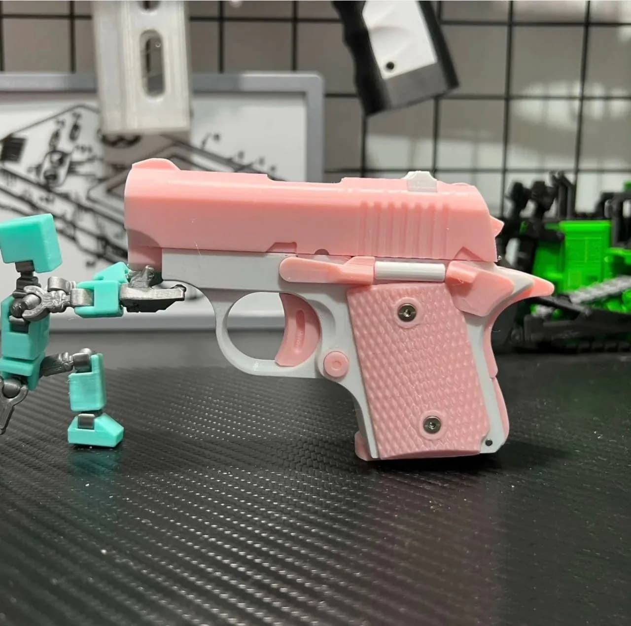 STL - Miniature 1911 pistol in pink and white