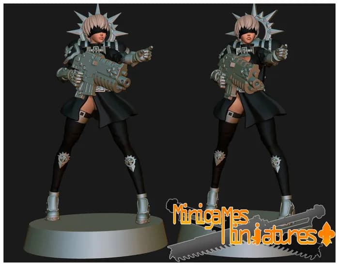 STL - minigames miniatures nier space nuns anime figurines september 2022 render 2