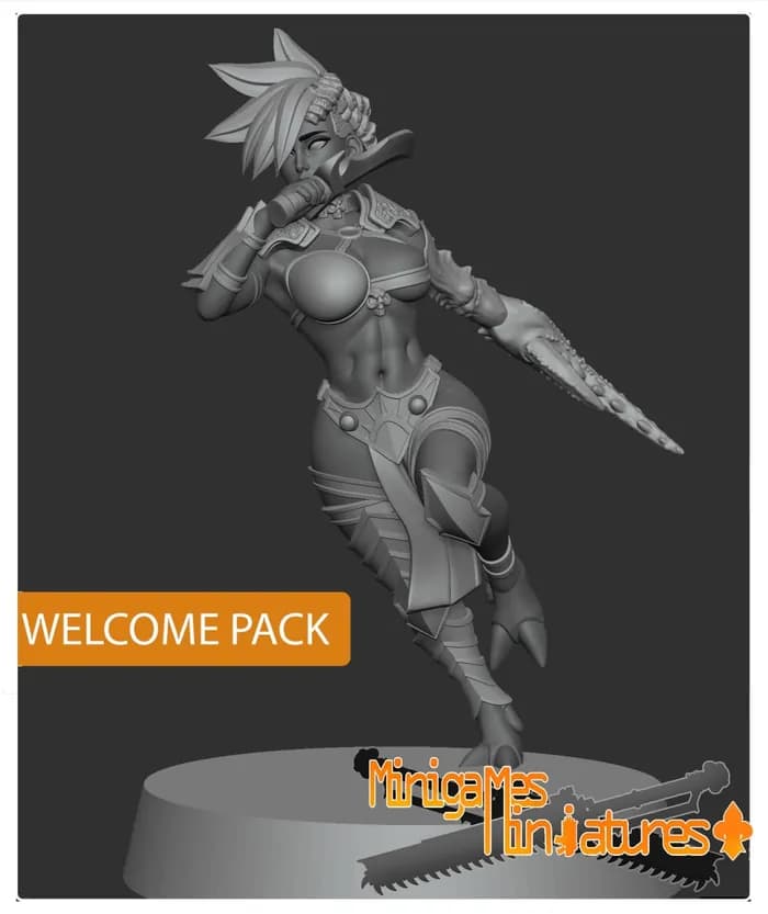 STL - minigames miniatures welcome pack demonesse render 1