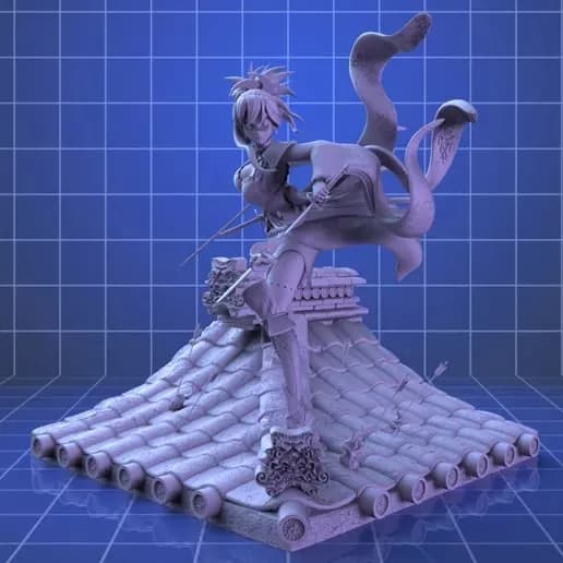 STL - miyamoto musashi fanart from fategrand render 2