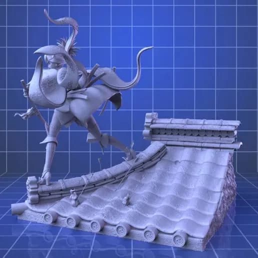 STL - miyamoto musashi fanart from fategrand render 3