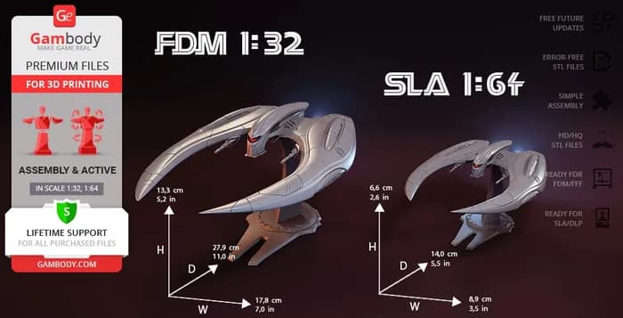 STL - modern cylon raider gb render 3