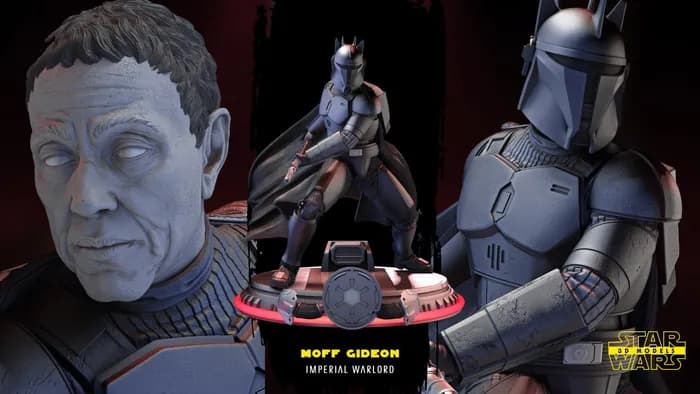 STL - moff gideon sculpture star wars 3d models 31 cm 22 parts non supported
