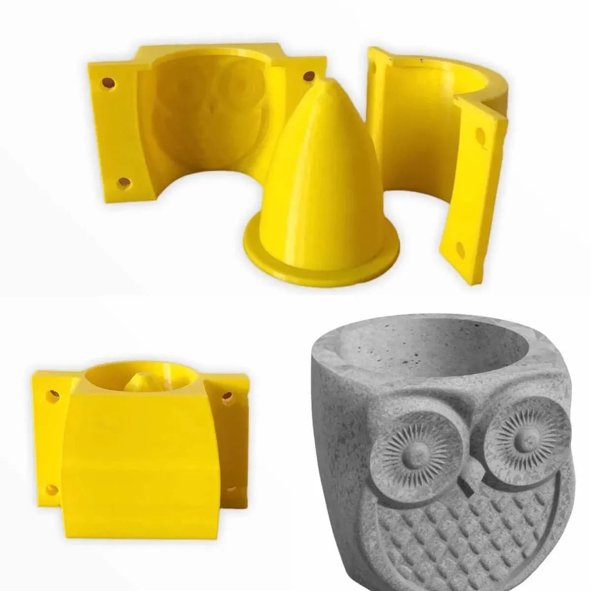 STL - Molde para maceta con forma de búho render 1