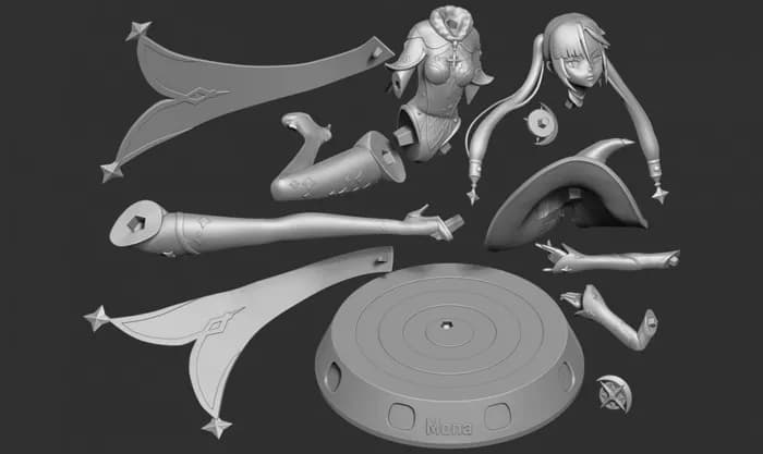STL - mona megistus genshin impact fanart render 2