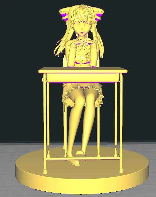 STL - monika doki doki literature club stl render 1
