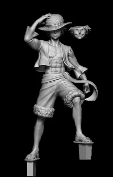 STL - Monkey D. Luffy, Trafalgar Law y Kozuki Oden render 2