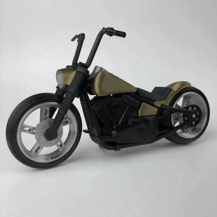 STL - Motocicleta estilo Fat Boy personalizada render 2