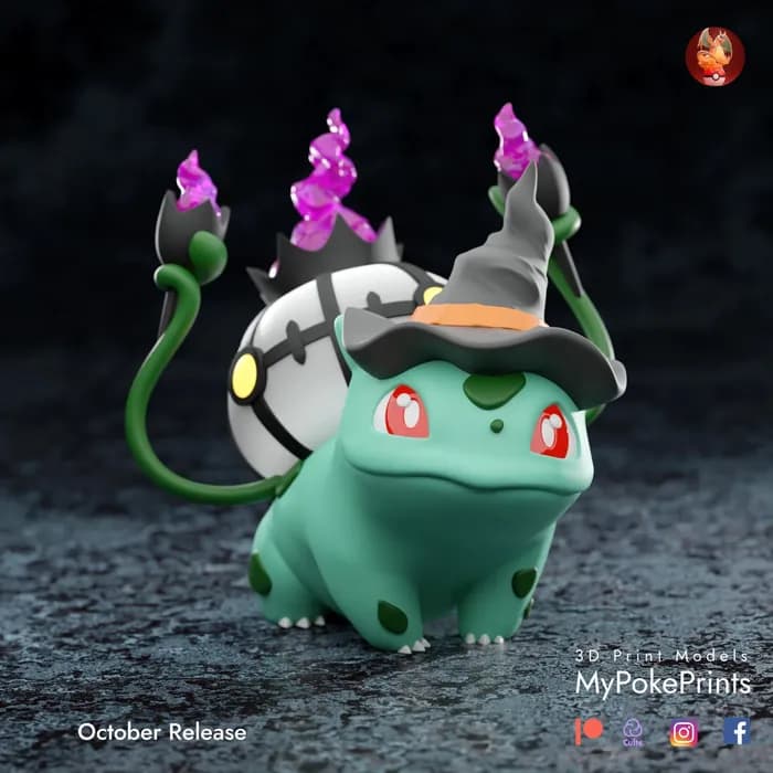 STL - mypokeprints halloween bulbasaur render 1