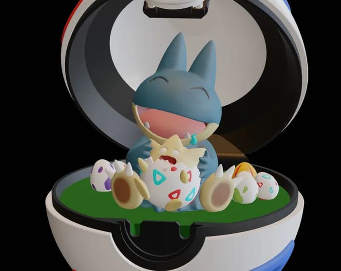 STL - mypokeprints munchlax and togepi (easter) render 1