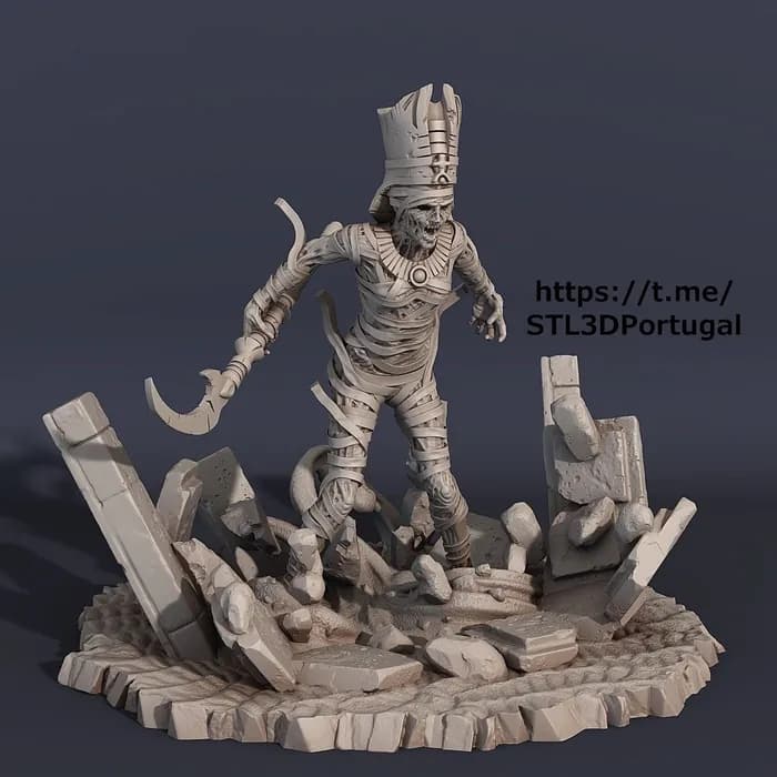 STL - nephtys queen of sand mummy supported stl 3d portugal